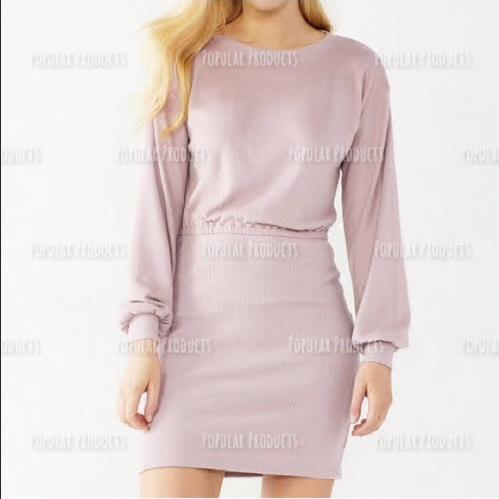 Nine West | Poet Sleeve Blousant Dress, Washed Grape